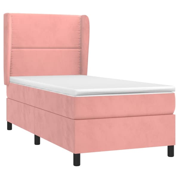 Ramsäng med madrass rosa 80x200 cm sammet