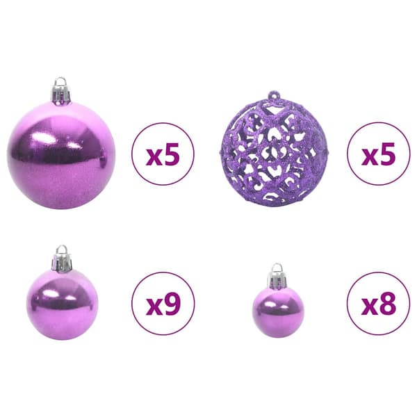Julprydnad Set med 150 LED-lampor 61 pcs Lila Plast