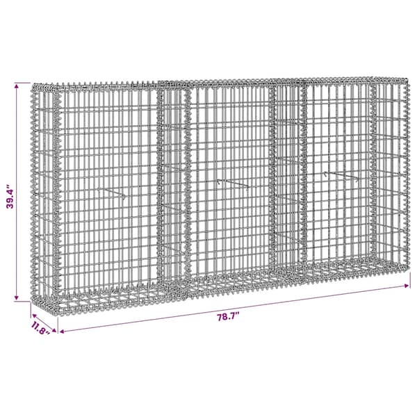 Gabionkorg galvaniserat stål 200x30x100 cm
