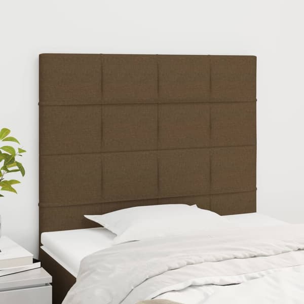 Sänggavel mörkbrun 100x5x118/128 cm tyg