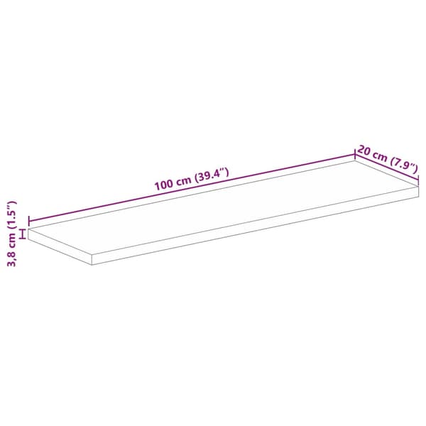 Bordsskiva 100x20x3,8 cm rektangulär massivt mango-trä