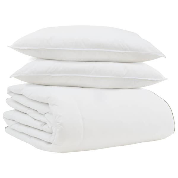 Vinter Täcke med kudde 3 pcs Vit Dunfjäder