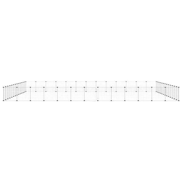 Husdjursbur svart 52 paneler 35x35 cm stål