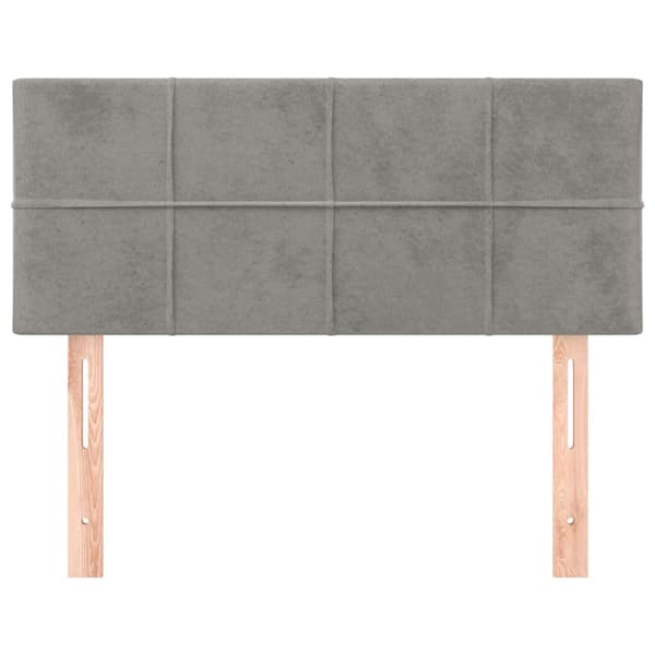 Sänggavel ljusgrå 90x5x78/88 cm sammet