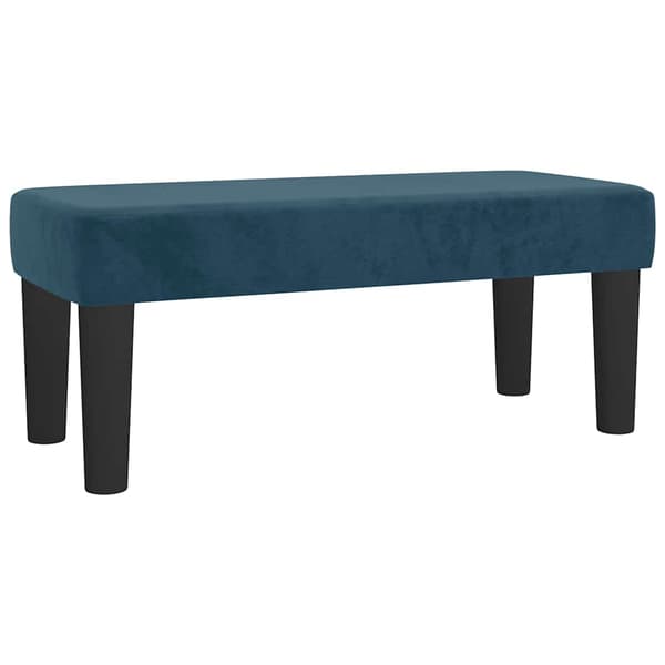 Ramsäng med madrass mörkblå 90x190 cm sammet
