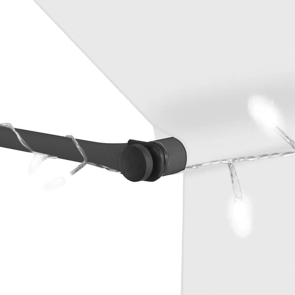 Markis manuellt infällbar med LED 300 cm gräddvit