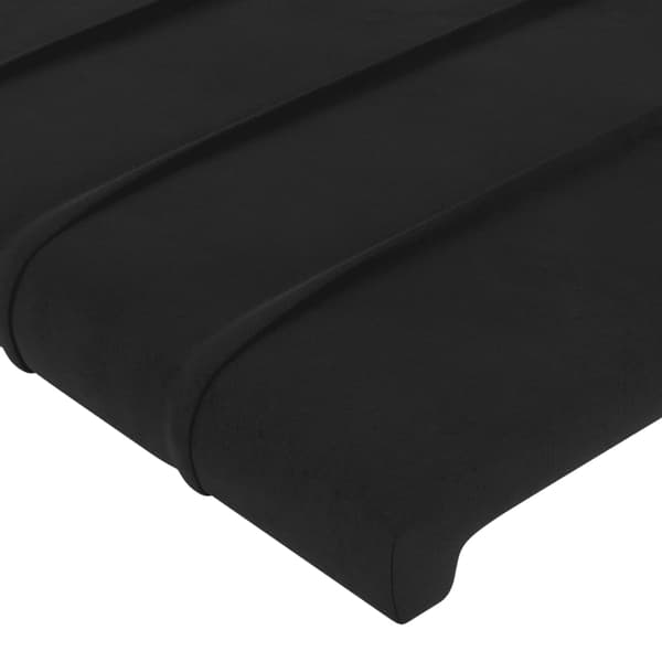 Sänggavel svart 200x5x118/128 cm sammet
