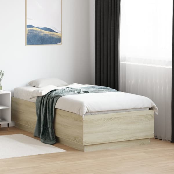 Sängram sonoma-ek 90x190 cm konstruerad trä