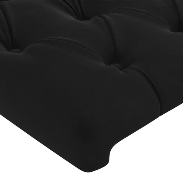 Sänggavel svart 100x7x118/128 cm sammet