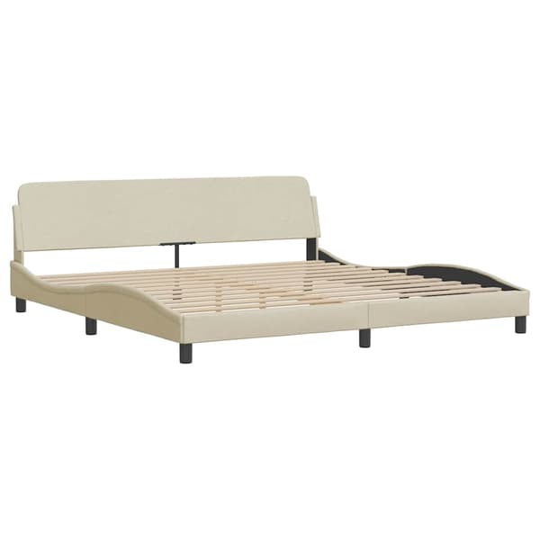 Bed Frame "Dover" Cream 200x200 cm Fabric