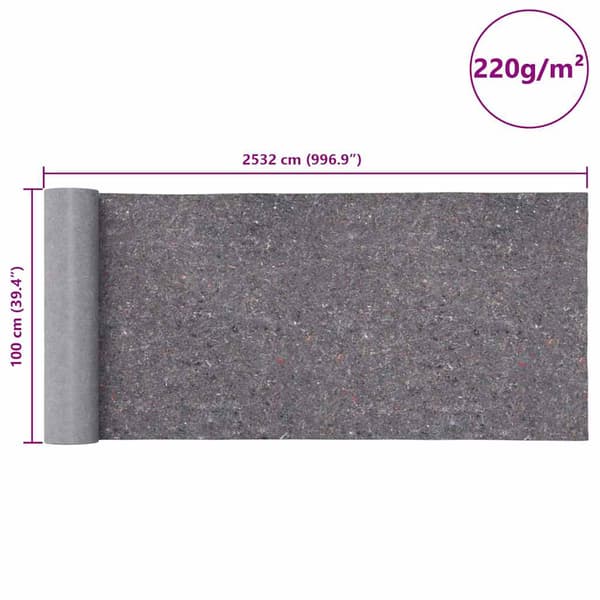 Halkfri målarduk 25 m 220 g/m² grå