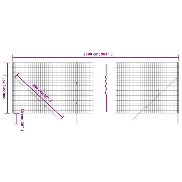 Stängsel antracit 2x25 m galvaniserat stål