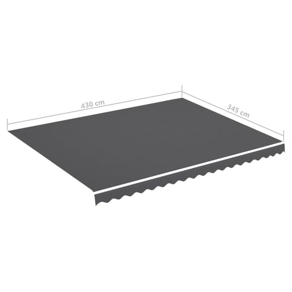 Ersättningstyg för markis antracit 4,5x3,5 m Polyester
