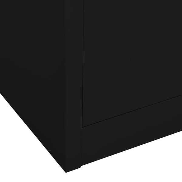 Dokumentskåp svart 90x40x180 cm stål