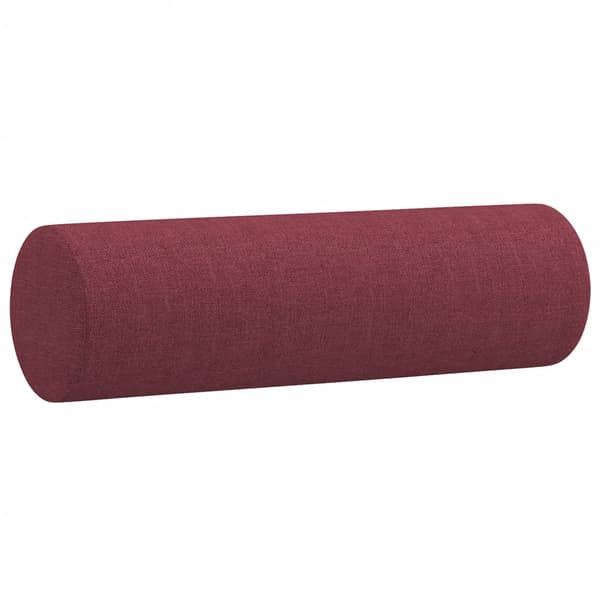 2-sits soffa med prydnadskuddar vinröd 140 cm tyg