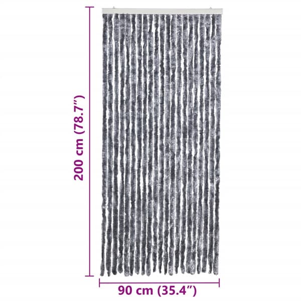 Insektsdraperi silver 90x200 cm chenille
