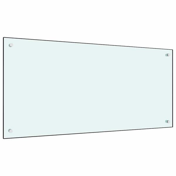 Köksskydd 2 pcs Vit 100 x 50 cm härdat glas