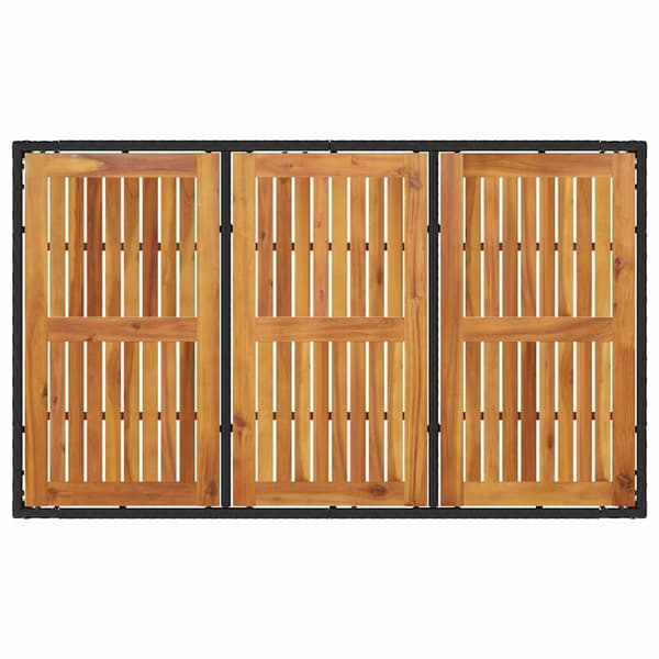Trädgårdsmöbelset 5 pcs Svart konstrotting