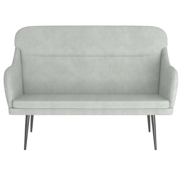Bänk ljusgrå 110x76x80 cm sammet