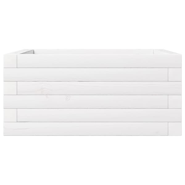 Odlingslåda 50x50x23 cm vit massiv furu