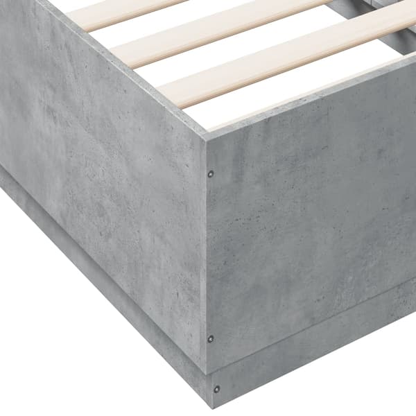Sängram betonggrå 75x190 cm konstruerad trä