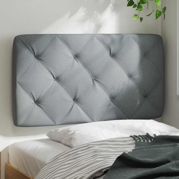 Headboard Cushion Light Grey 90 cm Fabric