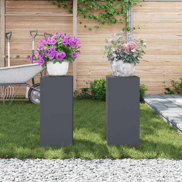 Växtställ 2 pcs Antracit 24 x 24 x 55 cm Stål