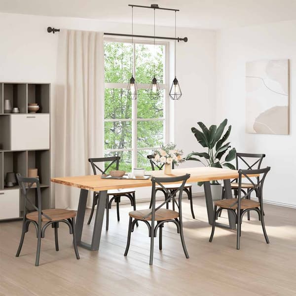 Matbordsben U-formade 2 st antracit 60x(72-73) cm stål