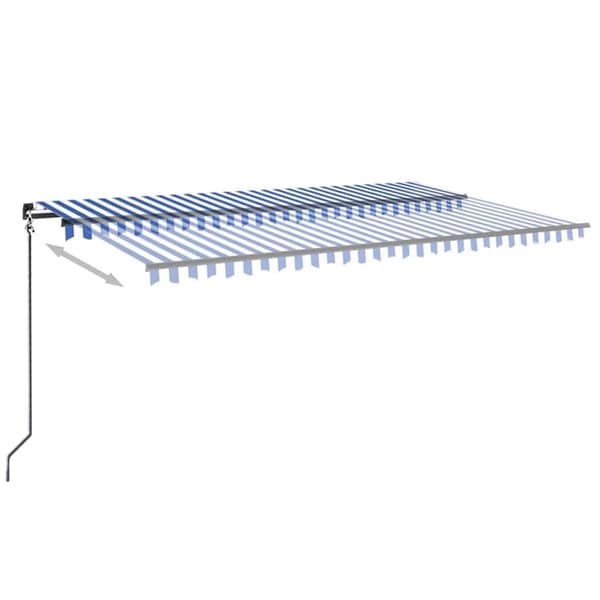 Markis manuellt infällbar 500x350 cm blå och vit