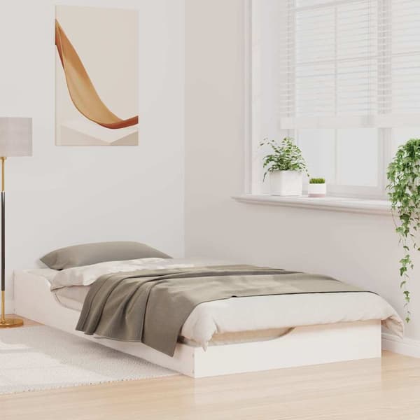 Sängram Vit 80 x 200 cm Massiv furu