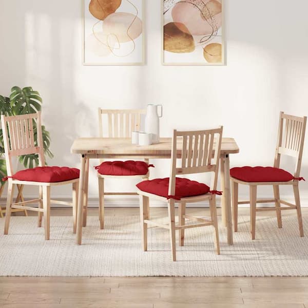 Sittkuddar 4 pcs Tyg Röd 40 x 40 x 6 cm
