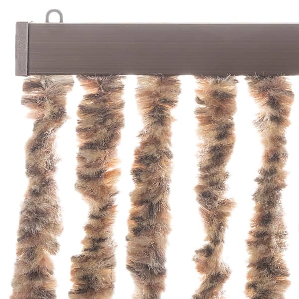 Insektsgardin beige och mörkbrun 90x200 cm chenille