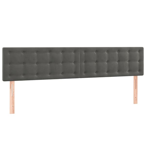 Sänggavel LED mörkgrå 200x5x78/88 cm sammet