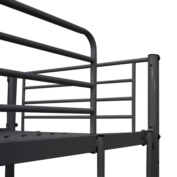 Våningssäng med bord grå metall 90x200 cm