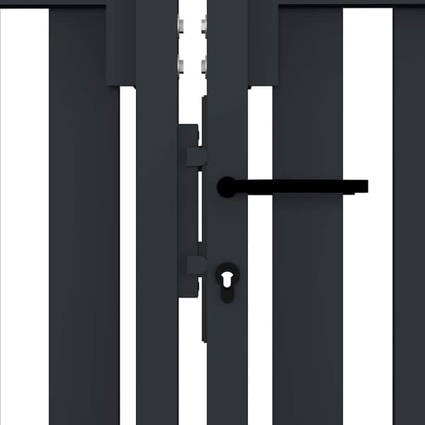 Dubbeldörrsgrind stål 300x75 cm antracit
