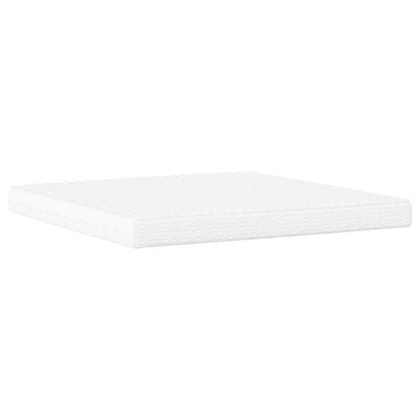 Bed with Mattress "Hvar" Light Grey 200x200 cm Fabric