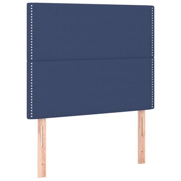 Sänggavel blå 100x5x118/128 cm tyg