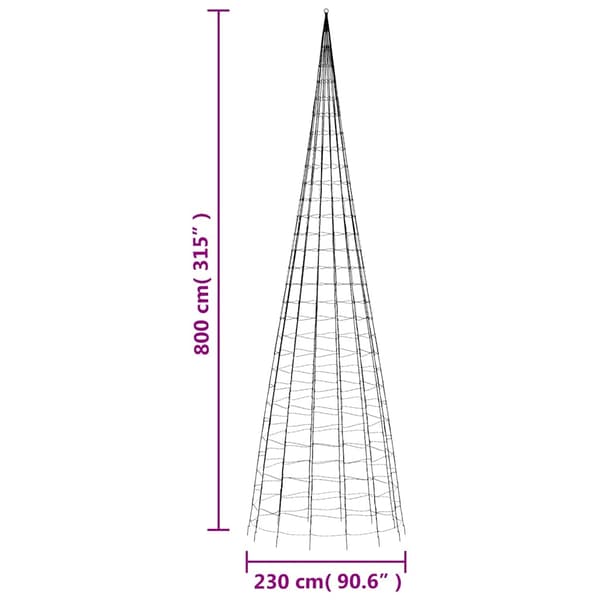 LED julgran 3000 LEDs kallvit 800 cm
