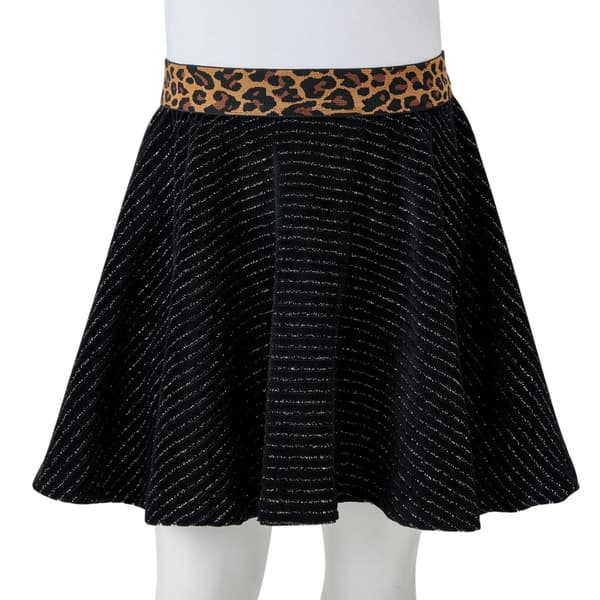 Kjol för barn leopardmönster svart 128