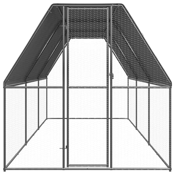 Hönsbur för utomhusbruk 2x6x2 m galvaniserat stål