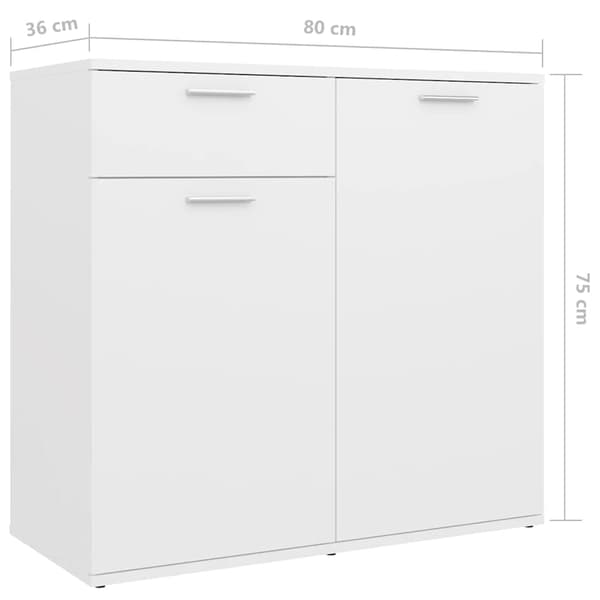 Skänk vit 160x36x75 cm konstruerat trä
