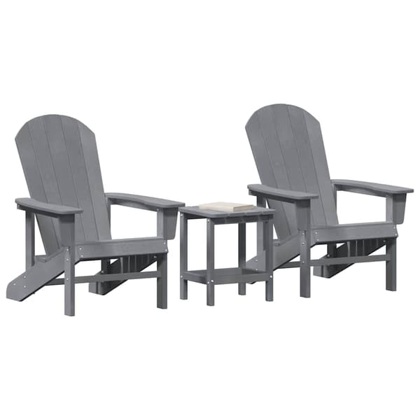 Trädgård Stol 3 pcs Ljusgrå polyeten
