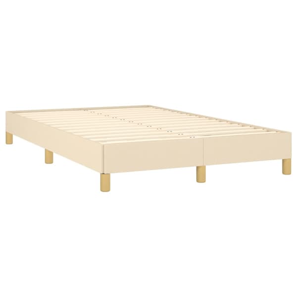 Ramsäng med madrass gräddvit 120x190 cm tyg