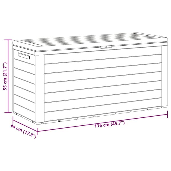 Dynbox antracit 116x44x55 cm
