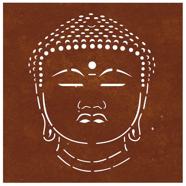 Väggdekoration 55x55 cm rosttrögt stål buddhadesign