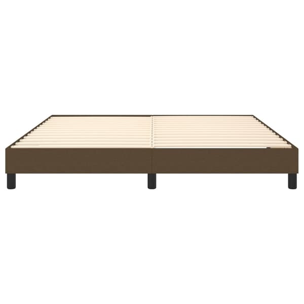 Boxspring-sängram mörkbrun 160x200 cm tyg