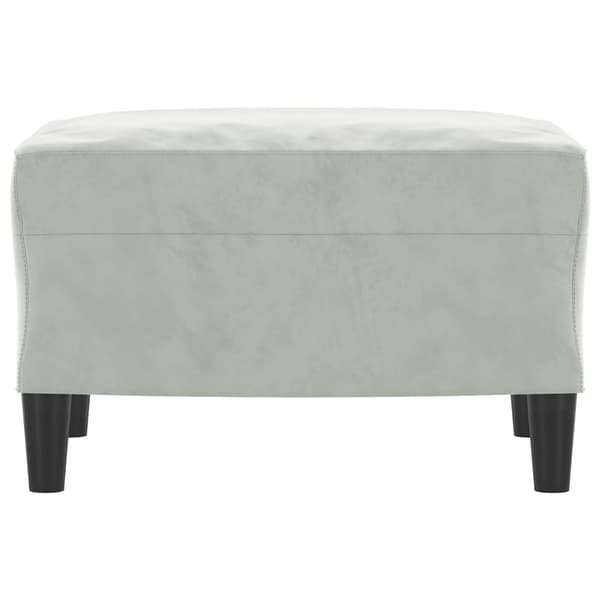 Fotpall ljusgrå 60x50x41 cm sammet