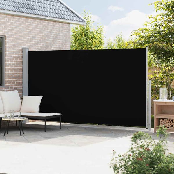 Infällbar sidomarkis 200x500 cm svart