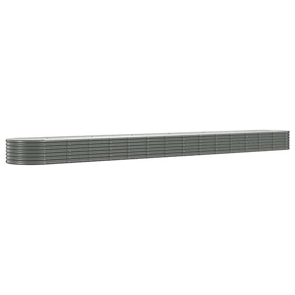 Odlingslåda galvaniserat stål 620x80x36 cm grå