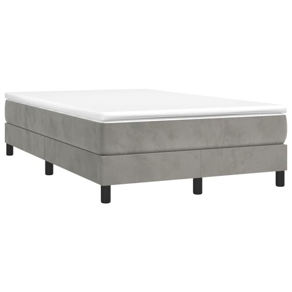 Boxspring-sängram ljusgrå 120x200 cm sammet